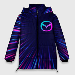 Куртка зимняя женская Mazda neon speed lines, цвет: 3D-черный