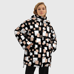 Куртка зимняя женская Геометрические фигуры разных размеров, цвет: 3D-красный — фото 2