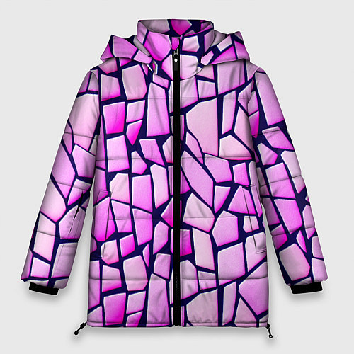 Женская зимняя куртка Абстрактная мозаика - паттерн / 3D-Черный – фото 1