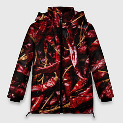 Куртка зимняя женская Перчики чили, цвет: 3D-красный