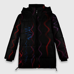 Куртка зимняя женская Абстрактные спирали РНК, цвет: 3D-черный