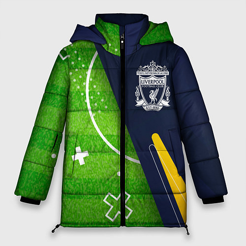 Женская зимняя куртка Liverpool football field / 3D-Черный – фото 1