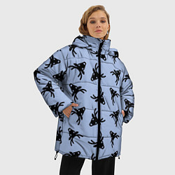 Куртка зимняя женская Эстетика Новогодние олени, цвет: 3D-светло-серый — фото 2