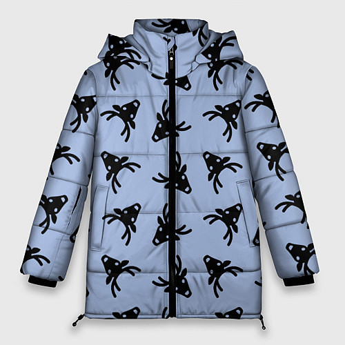 Женская зимняя куртка Эстетика Новогодние олени / 3D-Светло-серый – фото 1