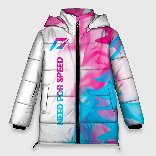 Женская зимняя куртка Need for Speed neon gradient style: по-вертикали / 3D-Черный – фото 1