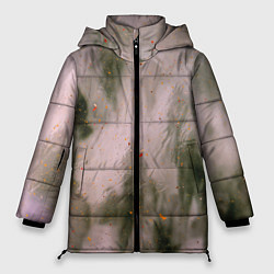 Куртка зимняя женская Абстрактный туман и следы красок, цвет: 3D-черный