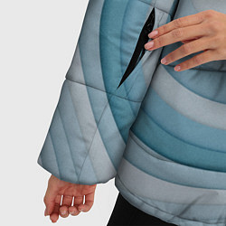 Куртка зимняя женская Волнообразные синие текстуры, цвет: 3D-черный — фото 2