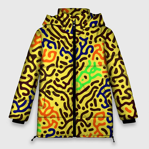 Женская зимняя куртка Абстрактные кислотные полосы / 3D-Черный – фото 1