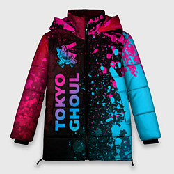 Куртка зимняя женская Tokyo Ghoul - neon gradient: по-вертикали, цвет: 3D-черный