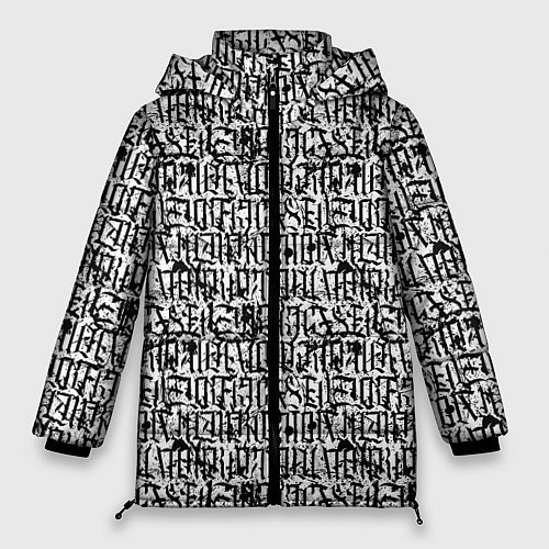 Женская зимняя куртка Надпись готик / 3D-Черный – фото 1