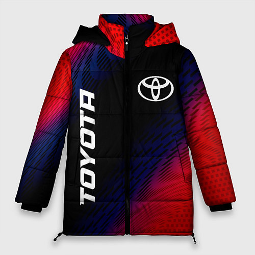 Женская зимняя куртка Toyota красный карбон / 3D-Черный – фото 1