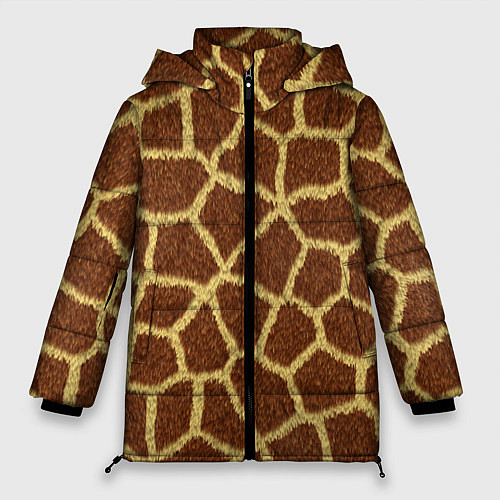 Женская зимняя куртка Текстура жирафа / 3D-Светло-серый – фото 1