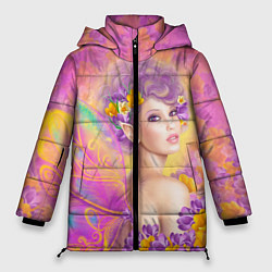 Женская зимняя куртка Розовая фея бабочка