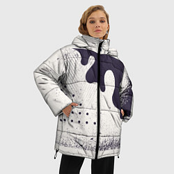 Куртка зимняя женская Абстрактные и тёмные точки и краски, цвет: 3D-черный — фото 2