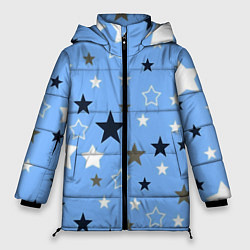Женская зимняя куртка Звёзды на голубом фоне
