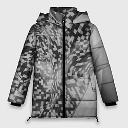 Куртка зимняя женская Искревление пространства в геометрии, цвет: 3D-черный