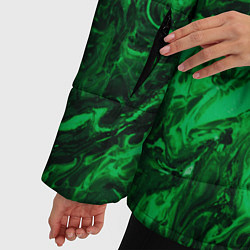 Куртка зимняя женская Зелёные краски во тьме, цвет: 3D-черный — фото 2