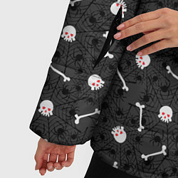 Куртка зимняя женская Череп, кости и пауки, цвет: 3D-красный — фото 2
