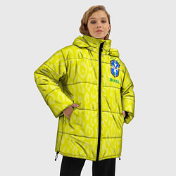 Куртка зимняя женская Форма сборной Бразилии ЧМ 2022, цвет: 3D-черный — фото 2