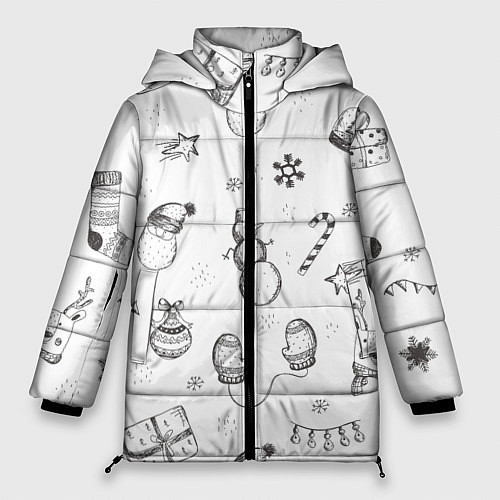 Женская зимняя куртка Новогодний настрой / 3D-Черный – фото 1