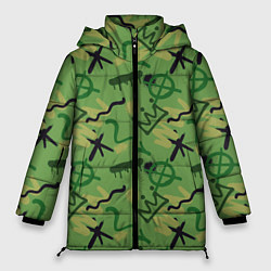 Куртка зимняя женская Милитари граффити, цвет: 3D-светло-серый