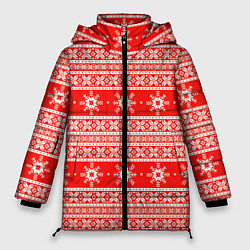 Куртка зимняя женская New Year snowflake pattern, цвет: 3D-светло-серый