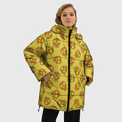 Куртка зимняя женская Черепа квадратные, цвет: 3D-светло-серый — фото 2