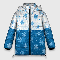 Куртка зимняя женская Снежинки день - ночь, цвет: 3D-черный