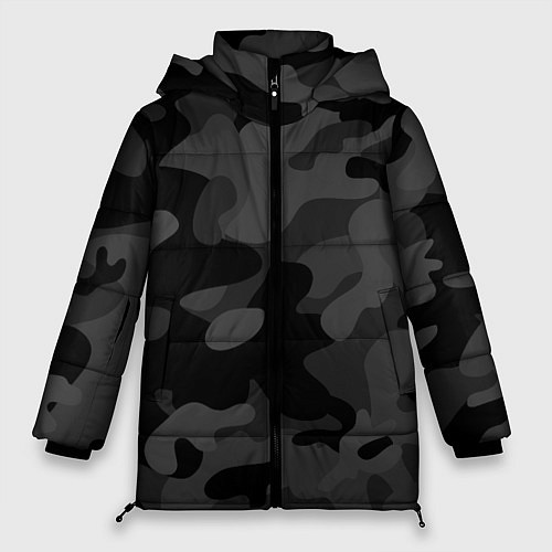 Женская зимняя куртка Черный ночной камуфляж / 3D-Черный – фото 1