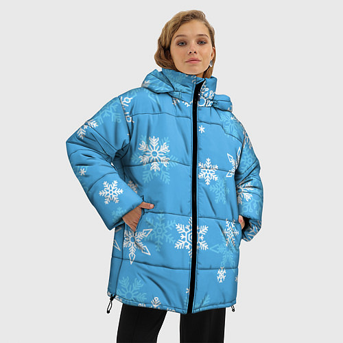 Женская зимняя куртка Голубой снегопад / 3D-Черный – фото 3