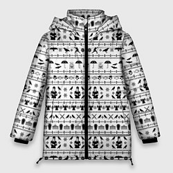 Куртка зимняя женская Black pattern Wednesday Addams, цвет: 3D-черный