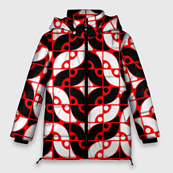 Куртка зимняя женская Геометрическая абстракция, цвет: 3D-красный