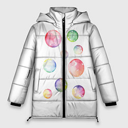 Куртка зимняя женская Мыльные пузыри, цвет: 3D-черный