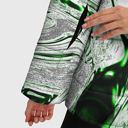 Куртка зимняя женская Зеленый узор, цвет: 3D-светло-серый — фото 2