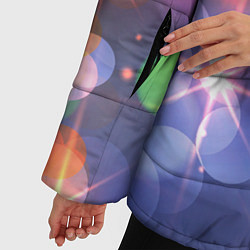 Куртка зимняя женская Поп арт неоновые звезды космического неба, цвет: 3D-черный — фото 2