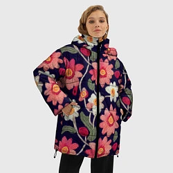 Куртка зимняя женская Эффект красивой вышивки, цвет: 3D-черный — фото 2