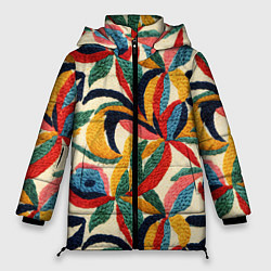 Куртка зимняя женская Эффект вышивки, цвет: 3D-светло-серый