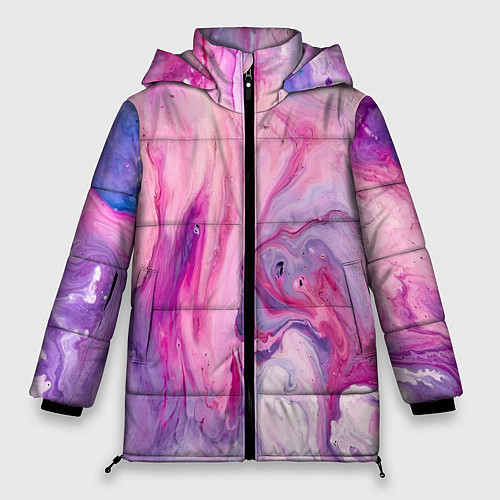 Женская зимняя куртка Разлитая смешанная краска / 3D-Черный – фото 1