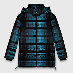 Куртка зимняя женская Голубая абстракция, цвет: 3D-черный