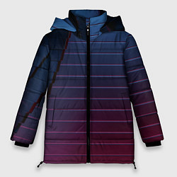 Женская зимняя куртка Абсрактная лестничная тёмно-синяя текстура