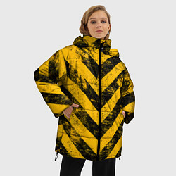 Куртка зимняя женская WARNING - желто-черные полосы, цвет: 3D-светло-серый — фото 2