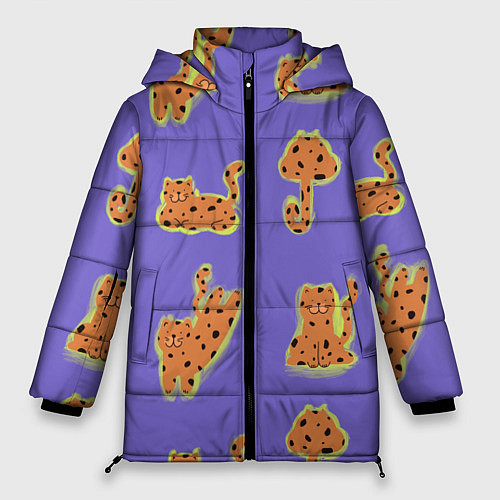 Женская зимняя куртка Принт с леопардами / 3D-Черный – фото 1
