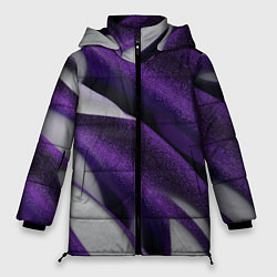 Куртка зимняя женская Фиолетовые волны, цвет: 3D-черный