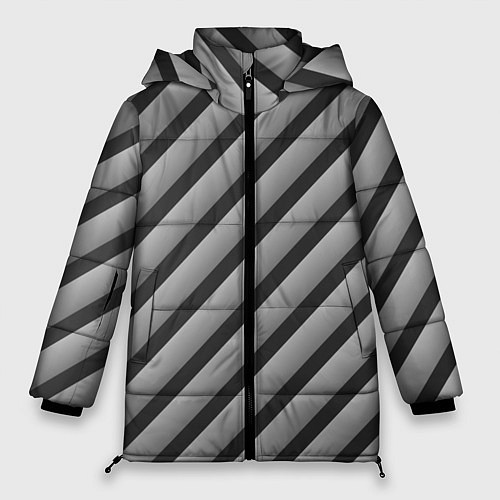 Женская зимняя куртка Полоса объемная / 3D-Светло-серый – фото 1