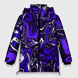 Куртка зимняя женская Фиолетовая абстракция, цвет: 3D-черный