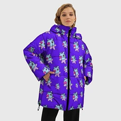 Куртка зимняя женская BT21 Mang pattern BTS, цвет: 3D-черный — фото 2