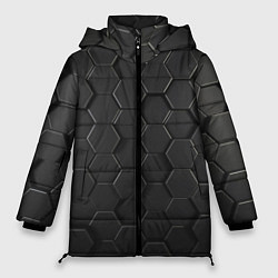 Женская зимняя куртка Abstraction hexagon grey