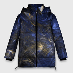 Куртка зимняя женская Синяя абстракция, цвет: 3D-светло-серый
