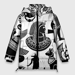 Куртка зимняя женская Египетские знаки, цвет: 3D-черный