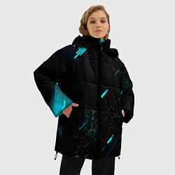 Куртка зимняя женская Abstraction Line blue, цвет: 3D-красный — фото 2